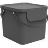 Rotho Albula Sistema di Separazione dei Rifiuti per la Cucina, Plastica (PP) senza BPA, Grigio (Antracite), 40 L, 40.0 x 35.8 x 34.0 cm