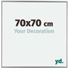yd. Your Decoration - Cornice 70x70 cm - Argento Lucente - Cornice Decorativa Parete in Plastica con Vetro in acryl - Antiriflesso - 70x70 Cornice - Evry