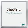 yd. Your Decoration - Cornice 70x70 cm - Argento Lucido - Cornice Decorativa Parete in Legno con Vetro in acryl - Antiriflesso - Catania