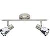 Brilliant 39513/77 Lava - Lampada da soffitto a 2 faretti orientabili, superficie cromata, colore: Grigio ferro