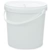 SHOBI Secchio ermetico Bianco in Plastica con coperchio idoneo per alimenti (1, 10 Litri)