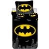 Jerry Fabrics Set di biancheria da letto singolo Batman The Emblem, copripiumino 140 x 200 cm + federa grande 70 x 90 cm, biancheria da letto reversibile ultra morbida e traspirante, 100% cotone