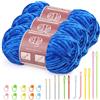 Benlay 3 filati di ciniglia da 100 g (3 x 80 m),filato di velluto per maglieria e uncinetto con aghi a grande orecchio,morbido filato di ciniglia per vestiti,coperte,borse,maglioni,progetti fai da te