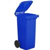 Mobil Plastic - Bidone Raccolta Differenziata 120 Litri con Coperchio e Ruote per Uso Esterno | Colore Blu | Plastica Resistente | Certificato UNI EN 840