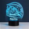 Optechvisual Lampada Moto LED Personalizzata con Nome - Luce Notturna Motocross & Racing, Regalo per Motociclista Uomo Bambino, Casco Moto Decorazione Camera, 16 Colori Dimmerabile