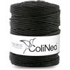 ColiNea Corda di cotone con anima in cotone 5 mm 200 m corda intrecciata macramè giardino artigianato fai da te (Nero)