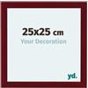yd. Your Decoration - Cornice 25x25 cm - Vino Rosso Spazzato - Decorativa Parete in Legno con Vetro in acryl - Antiriflesso - 25x25 Cornice - Como