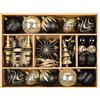 SHareconn Palle di Natale 80 Pezzi 4-12.5cm Palline di Plastica Dorate Infrangibili per Decorazioni Albero di Natale Decorazioni per Feste con Corda per Appendere, Oro Nero