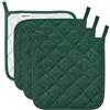 Joyhalo 4 Pezzi Presine per Cucina, Portavaso in Cotone con Ottima Resistenza al Calore, Sottopentola Antiscivolo per Cucina, Verde Scuro