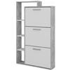 Vicco Scarpiera da ingresso Orlando, Bianco/cemento, 80 x 128.3 cm con 3 scomparti incernierati