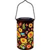 Bsbkoj Sunflower Glow - Lanterna solare da giardino, 17,8 cm, luce scintillante, lampada da fiori in metallo impermeabile, stile di illuminazione paesaggistica professionale, accessorio per patio
