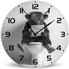 Horienteeon Orologio da parete in legno con mucca delle Highland che legge il giornale, 25 cm, silenzioso, senza ticchettio, funzionamento a batteria, orologio da parete rustico primaverile autunnale