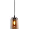 ZCERA Lampada a sospensione in vetro a doppio cilindro Lampada da cucina ad isola moderna grigio fumo Lampada a sospensione industriale da fattoria Grande lampadario a soffitto in vetro ambrato per sala da