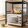 LANTUS Supporto per Microonde Allungabile,Mensola Microonde Regolabile e Salvaspazio Scaffale da Cucina,Cucina Counter Ripiano Microonde,Supporto Microonde,40/64 * 36,5 * 78 cm - Nero