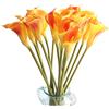 cn-Knight 10pcs di Gigli di Calla Artificiali, Fiori Artificiali con Stelo Lungo 67cm, Gigli di Calla Realistici per Bouquet da Sposa, Decorazioni per la Casa,Arancione