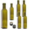 Firmadigaranzia srl 12 Bottiglie Per Olio E Liquore 250 ml - Marasca Quadre Vuote In Vetro Scuro Uvag con Dosatore Olio Salvagoccia e Tappo Ermetico - Made In Italy - Uso professionale e domestico