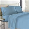 LARA MORADA - Set Completo Lenzuola Letto Singolo, 100% Cotone, Made in Italy, Tinta Unita, Per Letto Singolo 1 Posto Celeste