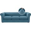 BXFUL Copridivano Chesterfield elasticizzato con fodere per Cuscini Separati per mobili da soggiorno con tessuto jacquard più spesso (3 Posti,Blu polveroso)