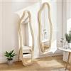 HFASD Specchio da parete, 160 x 50 cm, forma organica, moderno, specchio da pavimento, curvo, decorativo da parete per soggiorno, camera da letto, ingresso