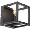 Qazqa cage - Appliques Industriale - 1 luce - L 18 cm - Nero - Industriale - Soggiorno I Camera da letto I Sala da Pranzo I Cucina