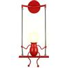 YOXANG Lampade da parete per soggiorno Applique da parete creativa del fumetto della camera da letto moderna che accende Lampade da comodino regolabili a LED Regalo per bambini 1×E27 (Rosso)