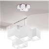 TOT ELECTRIC Plafoniera 5 Cubi da soffitto in gesso bianco verniciabile con attacco GU10 lampada lampadario cubico rettangolare quadrata