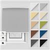 Estika Tenda a rullo oscurante termica con foratura - 100 x 150 cm - Grigio - montaggio a soffitto o parete, per interni, per finestre, protezione solare