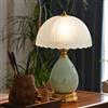 Mengjay Lampada da tavolo salotto lampada Vintage,Luce da Scrivania in vetro,Base in ceramica,E27 Lampada da Notte per camera da letto, studio, comodino, scrivania (Verde)