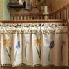 A.Monamour Lino Beige Rustico Narciso Fiori Mezza Tenda Piccola Tenda Corta Tenda Da Cucina Trattamenti di Finestra Tenda Mantovana per Porta Dell'armadio Café Bistrot Tenda Finestra a Vetro