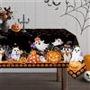 Arquiel Tovaglia Halloween Ghost Zucca Nero Arancione Scacchi Rettangolare Di Tovaglie Impermeabile, Copritavolo Stampato Lavabile Tessuto Per Ristorante Decorazione (152×304 Cm)