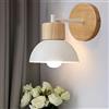 Chao Zan Lampada da Parete Retrò Vintage Applique da Parete Interno in Metallo e Legno Moderne Lampada a Muro Luce da Camera da Letto Soggiorno Corridoio(Senza E27 Lampadina) (Bianco)