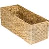 HMF Cesto portaoggetti adatto per KALLAX mezzo scomparto, cesto intrecciato in giacinto d'acqua per bagno, cucina e zona giorno | 38 x 15 x 14 cm | Naturale