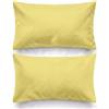 SpazioTessile Coppia Federe Copri Guanciali Tinta Unita 26 Colori 100% Cotone Misura 52x82 (Giallo)