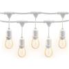 m MU 10M Catena Luminosa Esterno E27 Catenaria 10 Portalampade Da 5 Metri, 10 Lampadine S14 LED 2W(=15W), Cavo Bianco Prolungabile Fino a 500M IP54 Outdoor Giardino Matrimonio|10M, BIANCO, 10 Lampadine