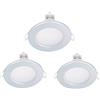 LEDLUX 3 Faretti Led da Incasso Per Cartongesso, Dimmerabile Con Triac Dimmer, 220V 5W 550 Lumen, Ø87mm X 37mm, Foro 70mm, Impermeabile IP65, Quick Connettore (Bianco Freddo 6500K, Silver)