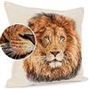 ANRO Federa decorativa per cuscino, cuscino per divano, federa per cuscino, leone, 45 x 45 cm, senza imbottitura