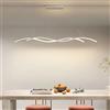 IWANTDO Lampada a sospensione LED Sala da Pranzo Moderna a Forma Ondulata Luci Dimmerabile 3000K-6000K Telecomando Lampadario Regolabile in Altezza per Ufficio Bar (Weiß,120cm)