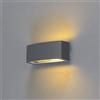 Universo - Applique da esterno lampada da parete in alluminio e vetro per giardino e terrazzo - IP44 attacco E27 max 60W dim. 12,5x22x9 cm (Grigio)