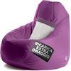 Avalon - Puff Poltrona Sacco XXL Jive Deluxe Sfoderabile, Pouf Sacco di Qualità Sartoriale, Bean Bag per Sedersi Ergonomico, Tessuto Antistrappo Impermeabile, Made in Italy(95x135cm-Viola)