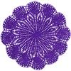 BOMHCS Centrino Rotondo in Pizzo Floreale, Fatto a Mano all'Uncinetto, 30,5-35,6 cm, Sottobicchiere da Cucina (Viola, Pack of 1 PC, 12 in to 14 in)