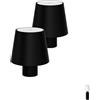 PALUPLUS 2 Lampade per Bottiglia a Led Senza Fili, Misura 11x11x13 cm, Lampada Tappo Touch Dimmerabile, Batteria 800 mAh Ricaricabile USB, per Casa, Bar, Ristoranti -807C-0,65 (Nero)