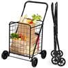 COSTWAY Carrello Portaspesa Pieghevole, Carrello Spesa con Ruote, Capacità di Carico: 45 kg, 83L, 57 x 58 x 91 cm (Nero)