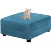 Yekuhe Velluto Copri Pouf Quadrato Elasticizzato Copri Poggiapiedi Quadrato Pieghevole Copertura Dell'Ottomano con Fondo Elastico Sofa Protettore per Soggiorno (Color : A10, Size : 75x75cm/30x30in)
