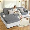 BXFUL Copriseduta Divano Elasticizzato Ciniglia, Fodera per Cuscino Elasticità del Divano, Antiscivolo Protezione del Cuscino Sedile del Divano (70x80cm,Grigio)