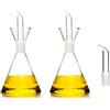 CLASSE ITALY - Set di 2 Oliere in vetro borosilicato 250 ml, Conica, con beccuccio di ricambio incluso, tappo salvagoccia brevettato, senza BPA e piombo