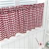 A.Monamour Tenda Corta per Finestra Piccola - Pizzo Bianco A Quadri Rosso Lino - Cucina Bistrot Caffè Mezza Mantovana - Pannello Porta Armadio Lavandino