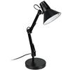 UNIVERSO Lampada da scrivania con braccio snodabile luce da tavolo in metallo orientabile attacco per lampadine E27 per casa ufficio cameretta LAM-D11 (Nero) A77