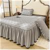 HIKOO DAILY Copriletto trapuntato spesso con volant coprimaterasso protezione biancheria da letto per letto singolo/matrimoniale/king size (senza federa)(Qianhui, SKing 200x220cm 1 pezzo)