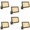 toobettp 6PCS 200W Faretto LED da Esterno, Faro LED Esterno 20000LM 3000K Bianco Caldo Faretti IP66 Impermeabile per Giardino Garage Parcheggio Cortile