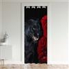 Loussiesd Tenda decorativa per porta, motivo tigre, per la privacy, animali selvatici, rose, fiori, tende per finestre, colore rosso, 86 x 203 cm
